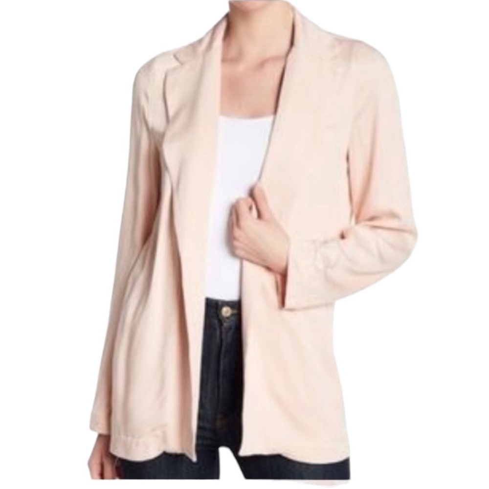 Ro & De Longline Flowy Blush Pink Blazer Large‎